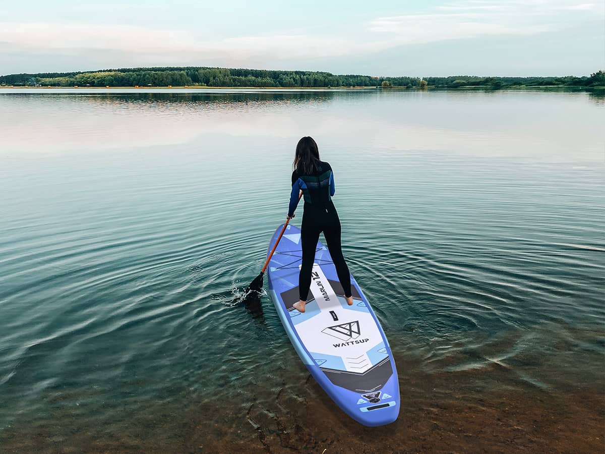 Nafukovací paddleboard Wattsup Marlin - 120x33x6 slecna na vode